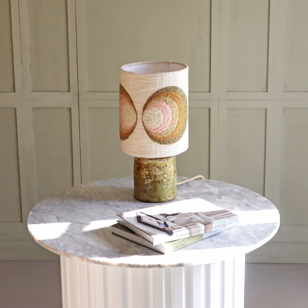 Lampe tuftée sur pied en poterie GREEN SODA